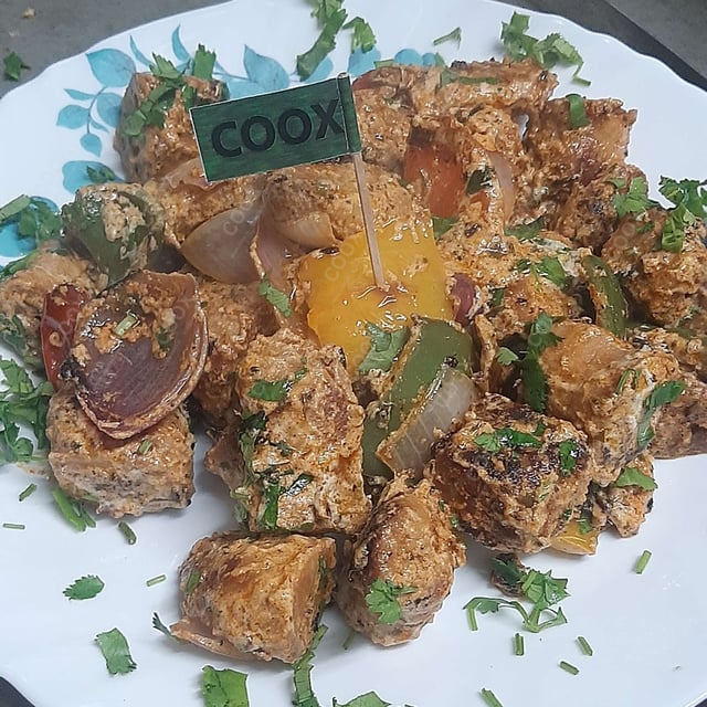 Tasty Masala Soya Chaap (Dry) cooked by COOX chefs cooks during occasions parties events at home