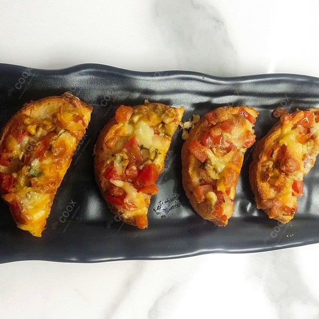 Tasty Tomato Mushroom Bruschetta cooked by COOX chefs cooks during occasions parties events at home