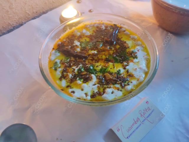 Tasty Cucumber Raita cooked by COOX chefs cooks during occasions parties events at home