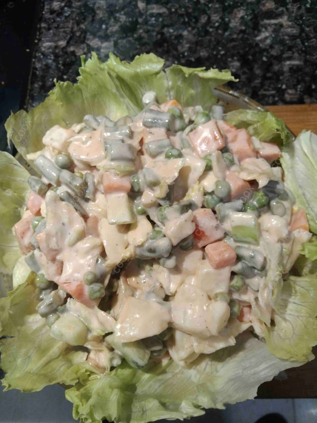 Tasty Russian Salad cooked by COOX chefs cooks during occasions parties events at home