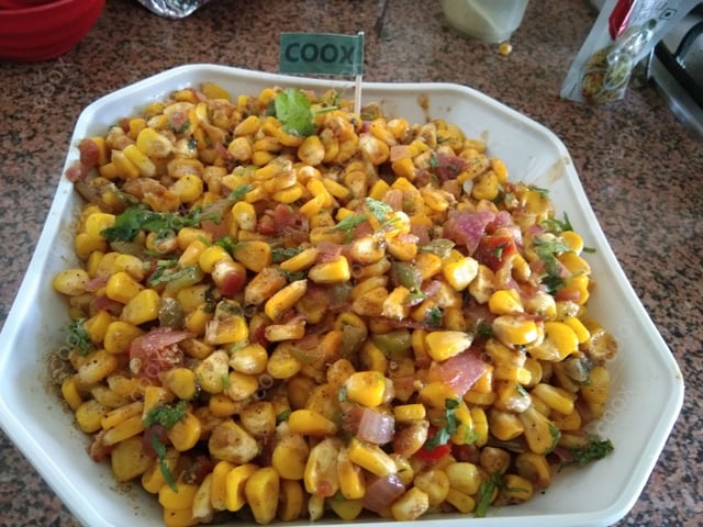Tasty Corn Chaat cooked by COOX chefs cooks during occasions parties events at home