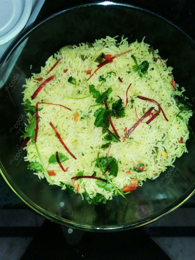 Tasty Veg Pulao cooked by COOX chefs cooks during occasions parties events at home