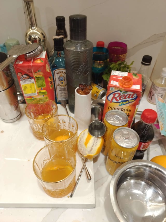 Tasty Regular Soft Drinks, Hard Drinks, Beers, Juices, Water etc. cooked by COOX chefs cooks during occasions parties events at home