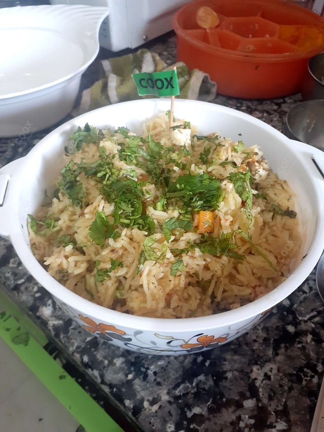 Tasty Veg Pulao cooked by COOX chefs cooks during occasions parties events at home
