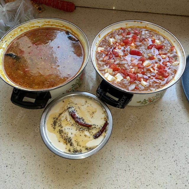 Tasty Sambhar cooked by COOX chefs cooks during occasions parties events at home