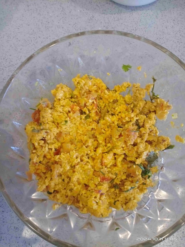 Tasty Paneer Bhurji cooked by COOX chefs cooks during occasions parties events at home