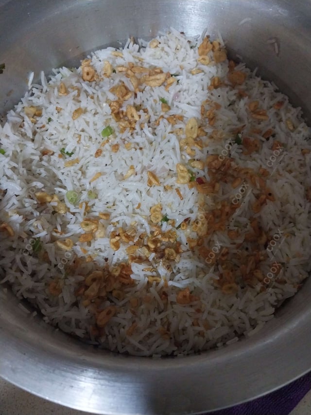 Tasty Burnt Garlic Rice cooked by COOX chefs cooks during occasions parties events at home