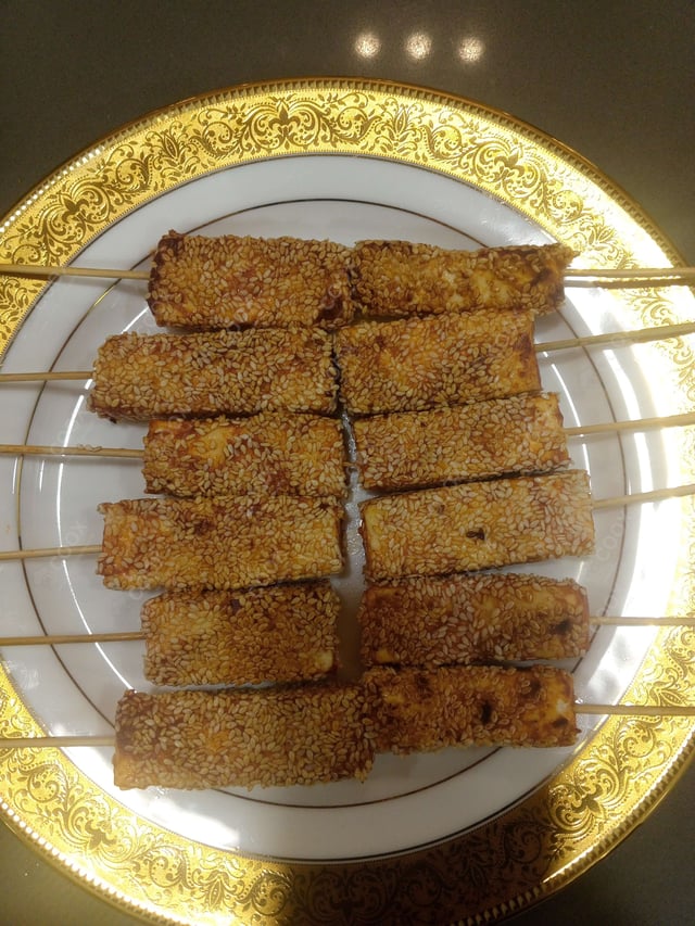 Tasty Thai Paneer Satay cooked by COOX chefs cooks during occasions parties events at home