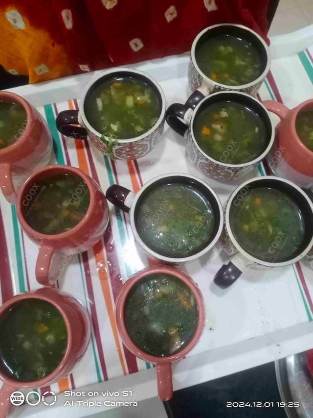 Tasty Lemon Coriander Soup cooked by COOX chefs cooks during occasions parties events at home