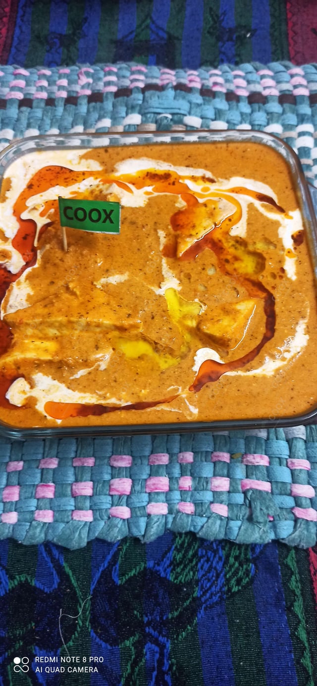 Tasty Shahi Paneer cooked by COOX chefs cooks during occasions parties events at home