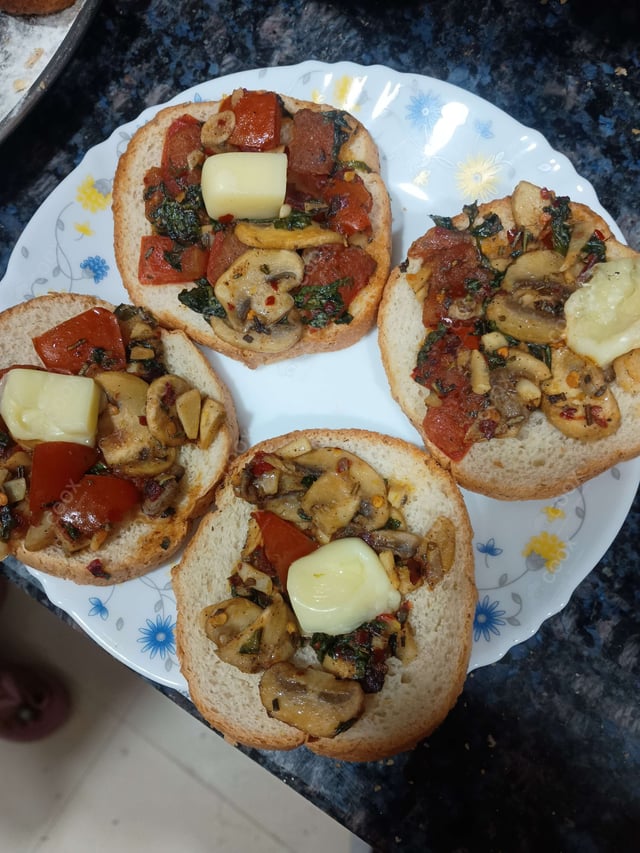 Delicious Tomato Mushroom Bruschetta prepared by COOX