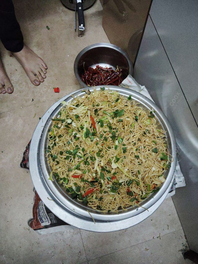Delicious Veg Hakka Noodles prepared by COOX