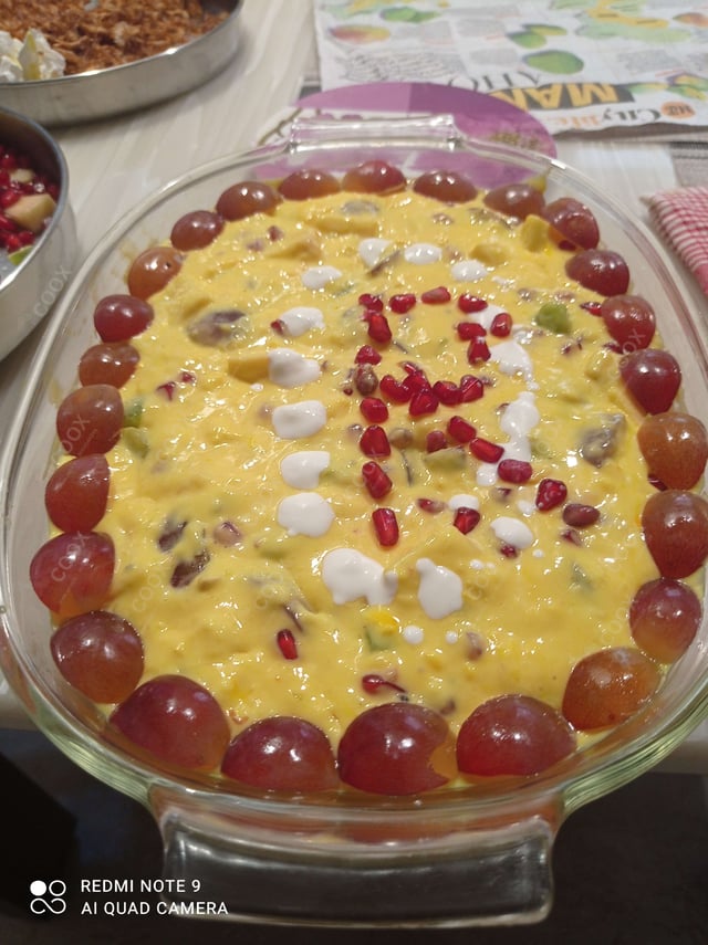 Tasty Fruit Custard cooked by COOX chefs cooks during occasions parties events at home