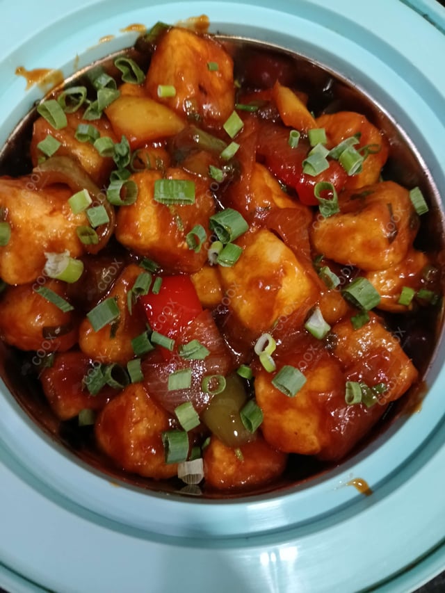 Delicious Chilli Paneer (Dry) prepared by COOX