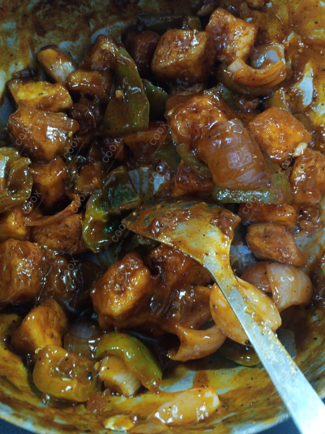 Delicious Chilli Paneer (Dry) prepared by COOX