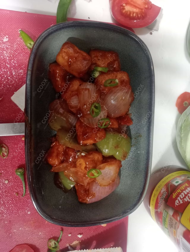 Delicious Chilli Paneer (Dry) prepared by COOX