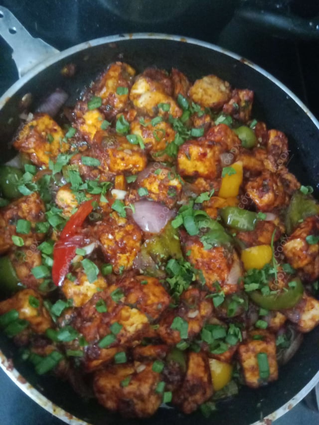 Delicious Chilli Paneer (Dry) prepared by COOX